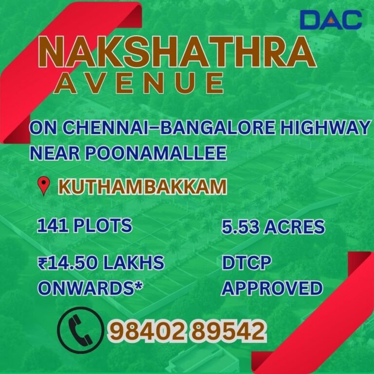 DTCP & RERA Approved Plots on Chennai - Bangalore Highway Road Near ...