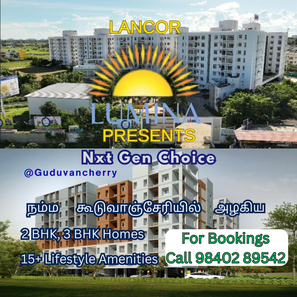 2 BHK 3 BHK Apartments for sale near me | Guduvancherry lancor lumina