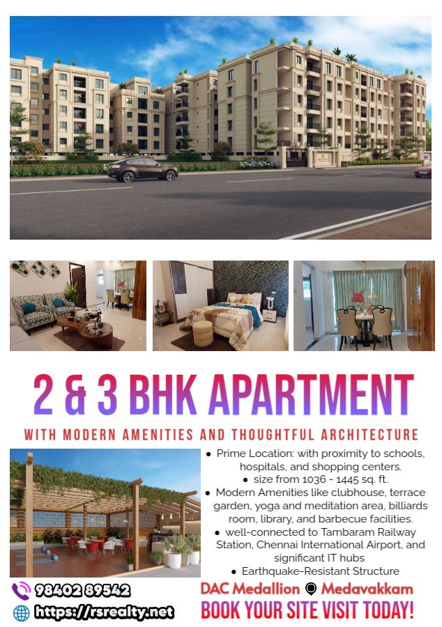 DAC Medallion: premium Apartments in Medavakkam 2bhk 3bhk homes