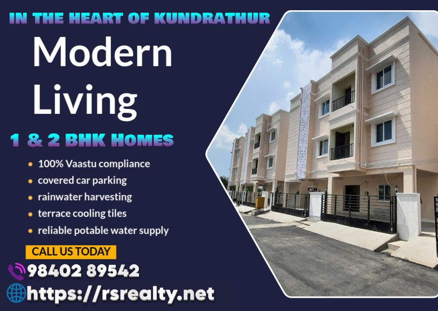 1 bhk 2 bhk apartments for sale in kundrathur | kumudham enclave