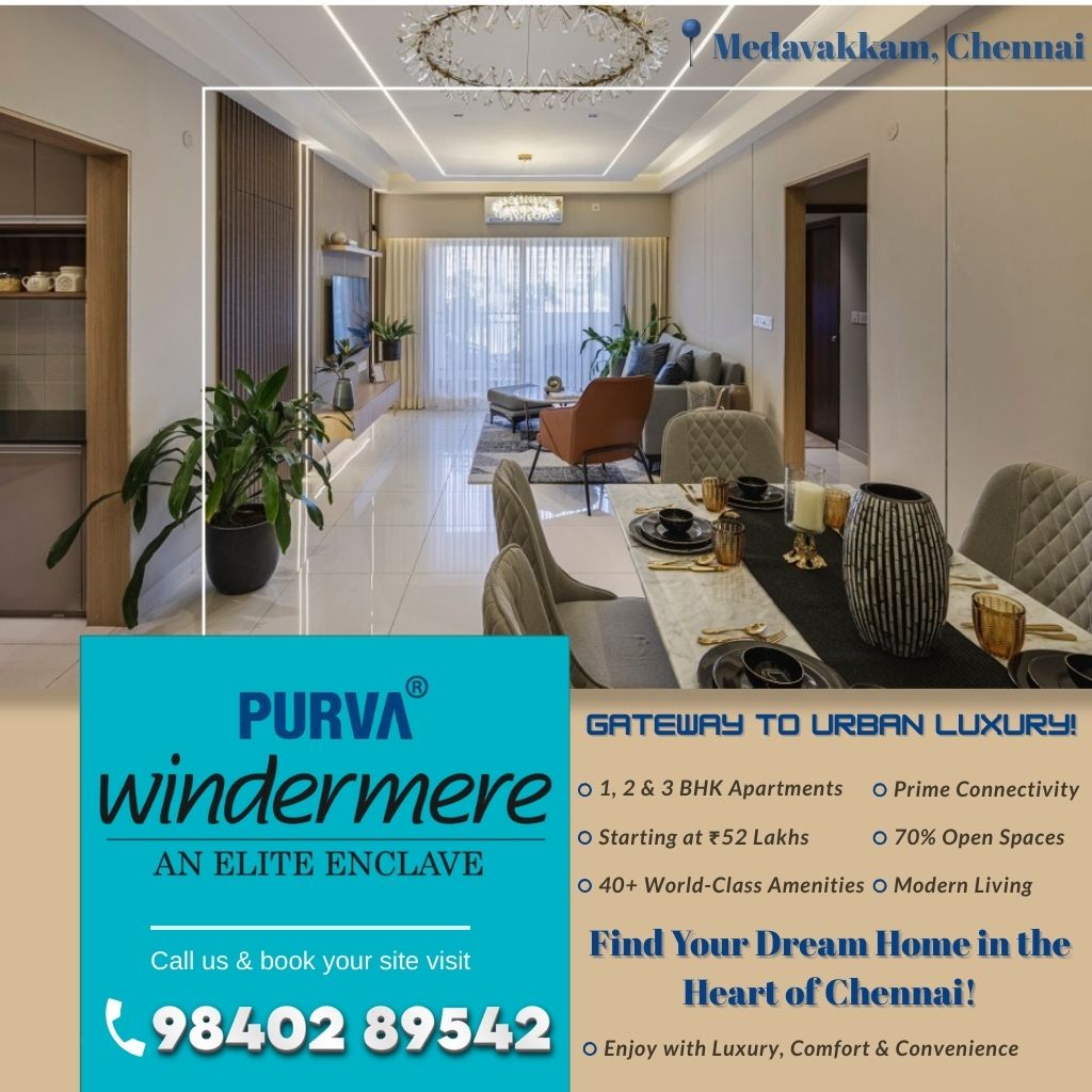 Purva windermere near medavakkam | 1, 2 & 3 BHK apartment with world class amenities
