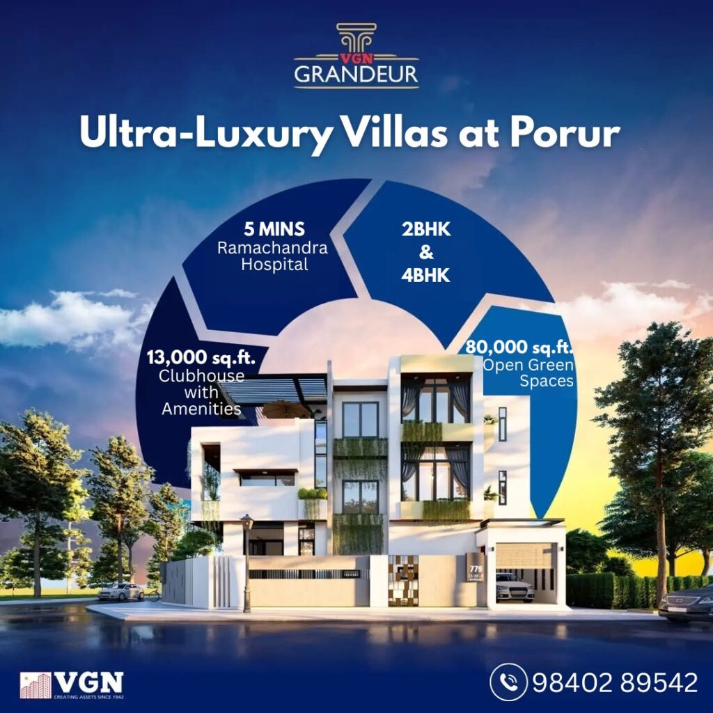 2BHK 4BHK Ultra-Luxury Villas at Porur Grandeur near Ramachandra Hospital