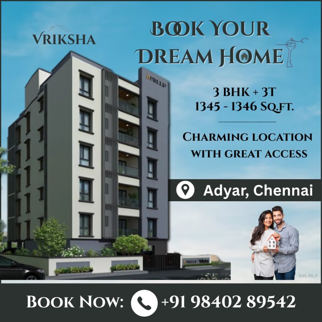 Premium 3 BHK apartments in indira nagar, located in the heart of Adyar