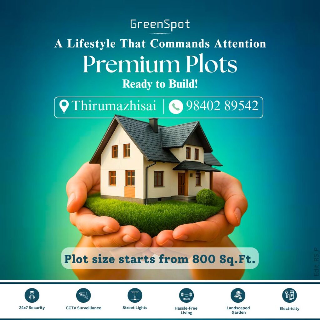 GreenSpot Thirumazhisai Premium Residential Plots for sale by Manju Groups