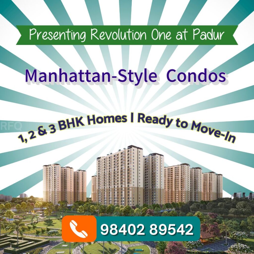 Welcome to Revolution One by Urbanrise - where New York's Manhattan-Style Condos in the Heart of Padur, Chennai