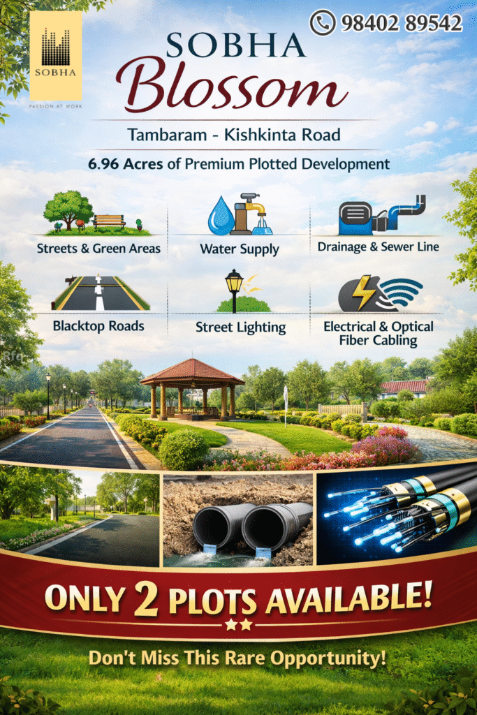 Tambaram Plots for Sale | Sobha Blossom - 2 Plots Only!