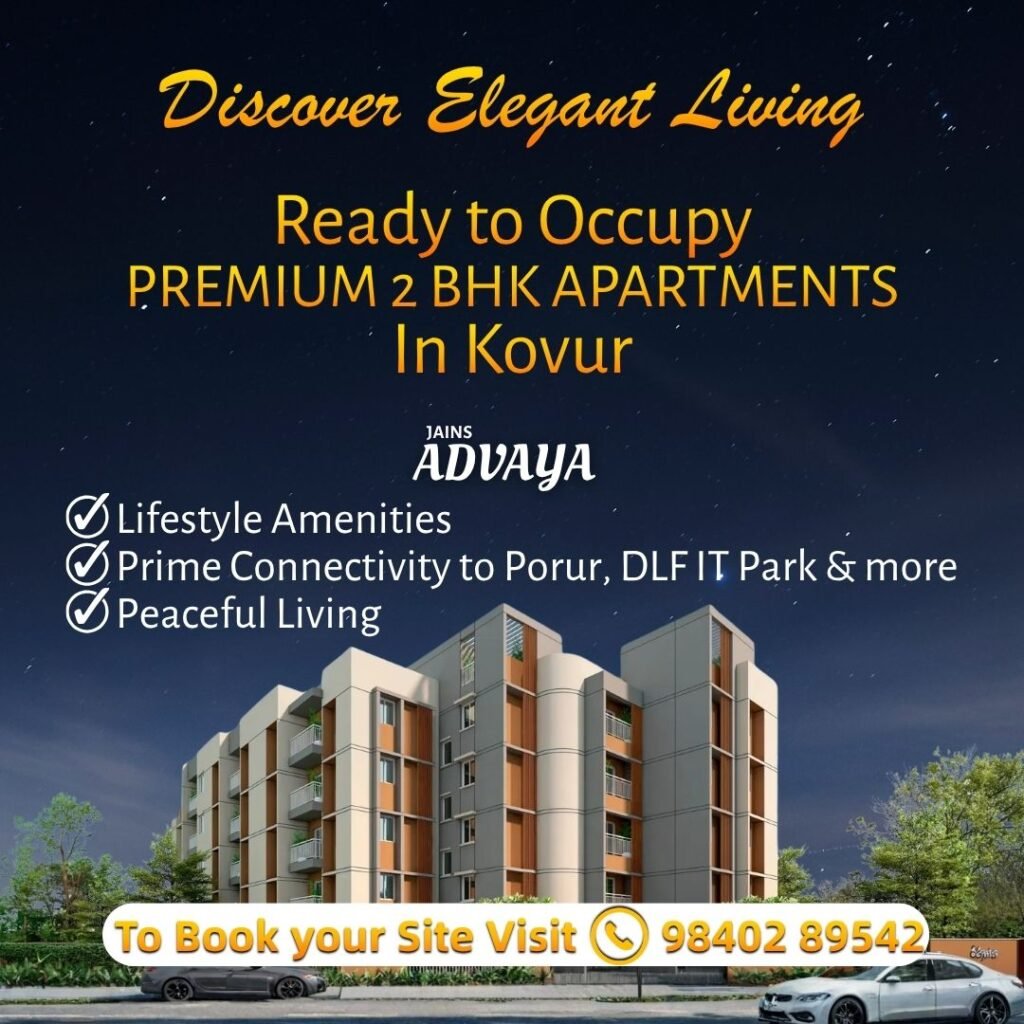 Jains Advaya Ready to Occupy 2BHK Apartments in Kovur Discover Elegant Living Jains Advaya Ready to Occupy 2BHK Apartments in Kovur
