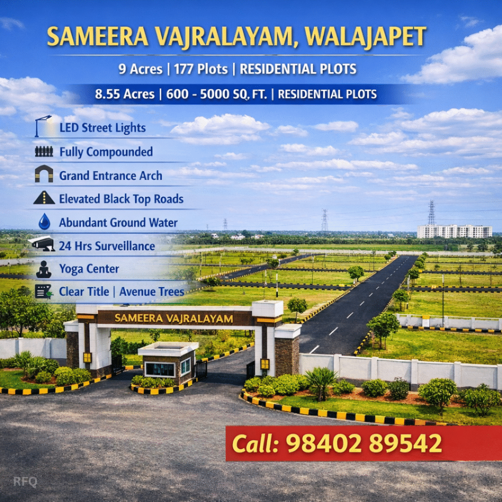 SAMEERA VAJRALAYAM Walajapet Residential Plots for Sale