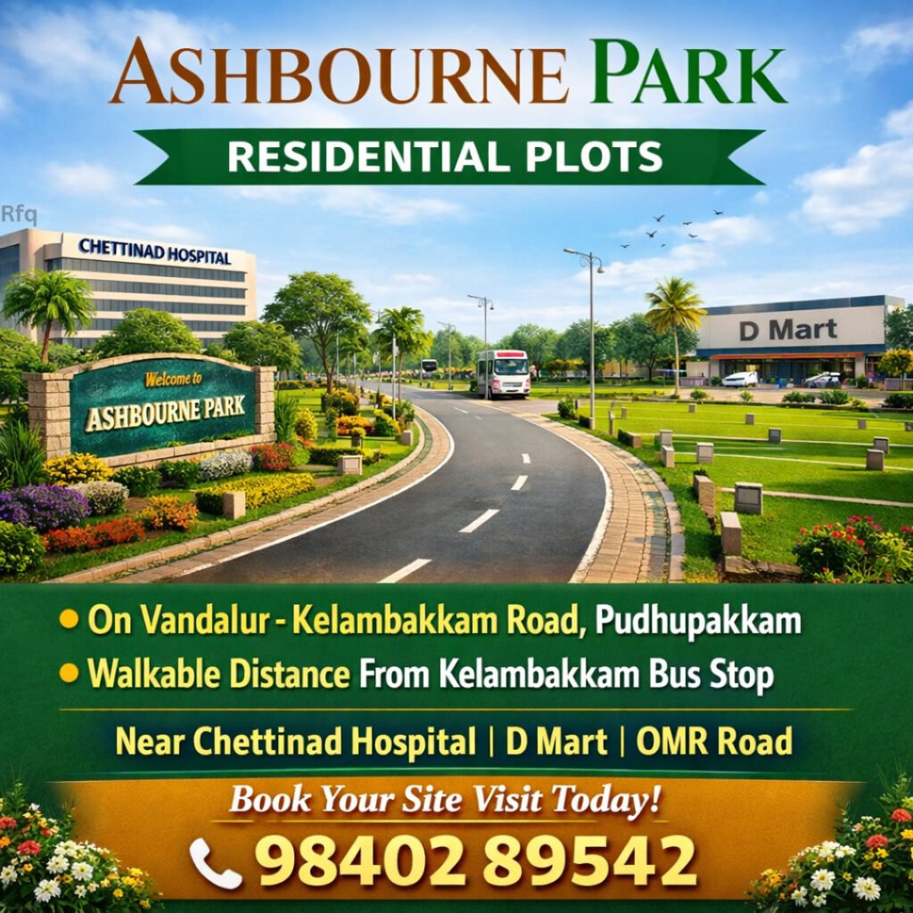 ASHBOURNE PARK Plots On Vandalur Kelambakkam Road
