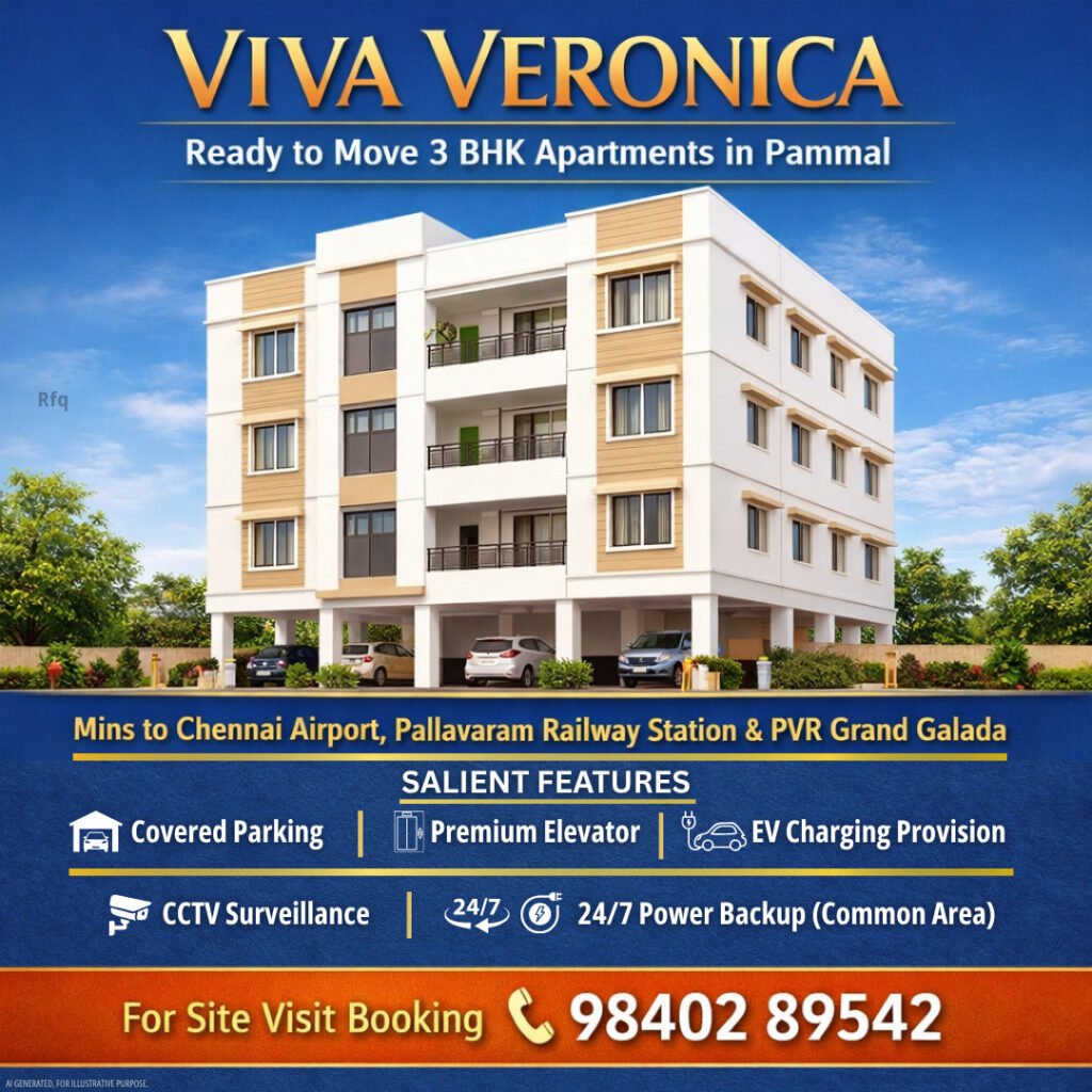 VIVA VERONICA Ready to move 3 BHK Apartments in Pammal