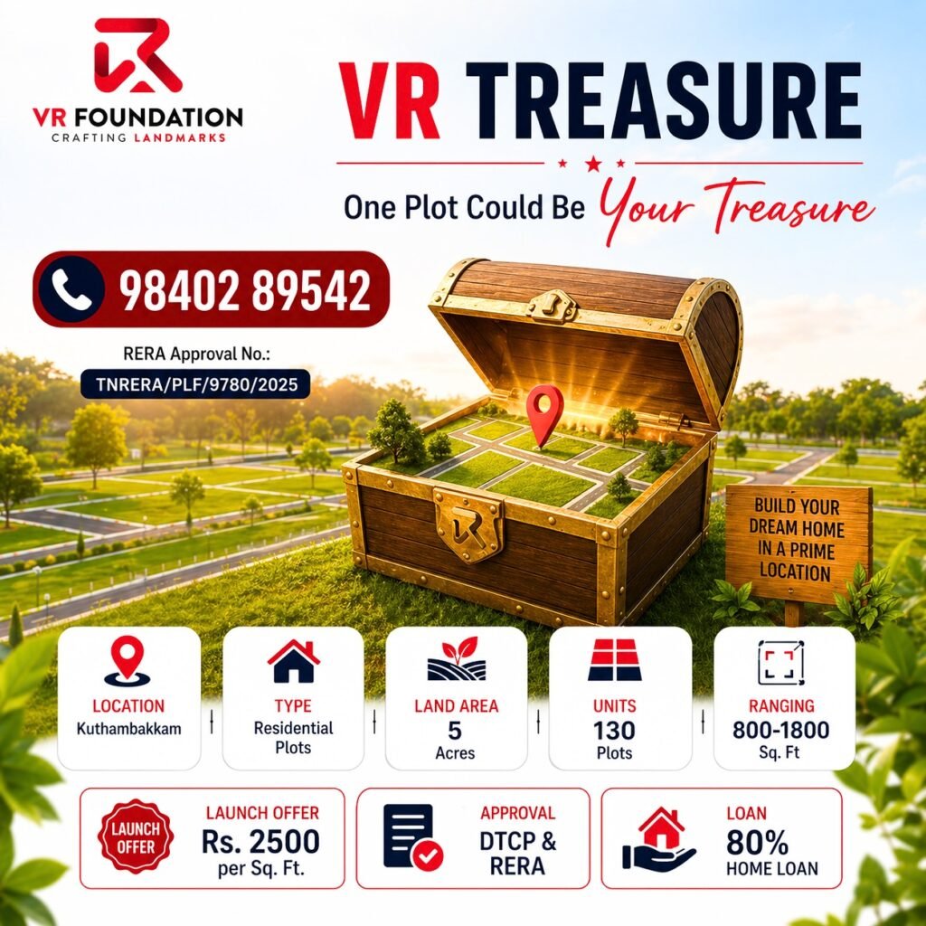 VR Treasure Discover ready-to-build-plots in Thirumazhisai