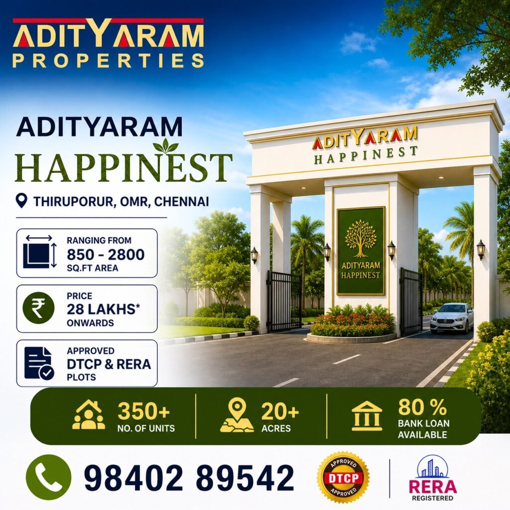 Adityaram Happinest Luxury Villa Plots in OMR Thiruporur